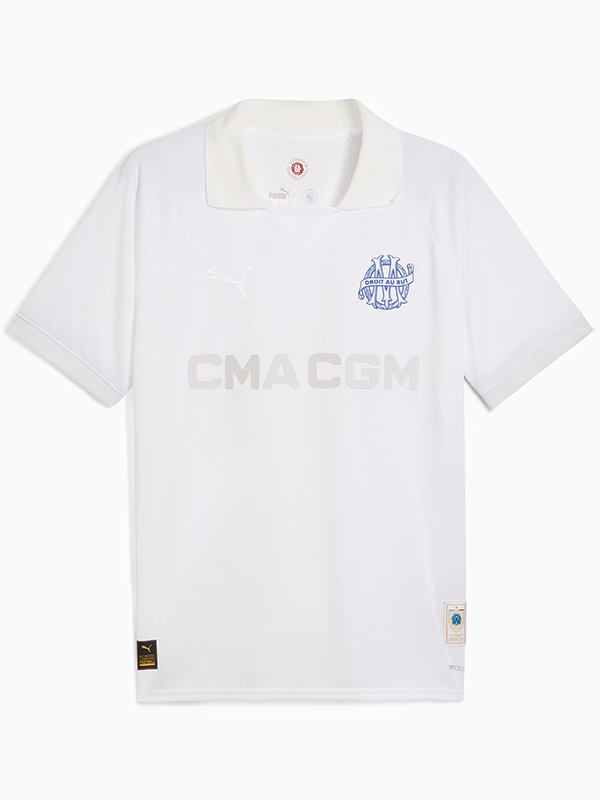 Olympique de Marseille 125th anniversary limite jersey men's white sportswear football kit top shirt 2024-2025